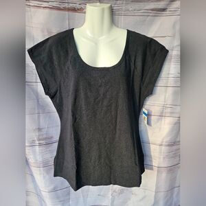 Maidenform Black Short Sleeve Tee, Size  XL